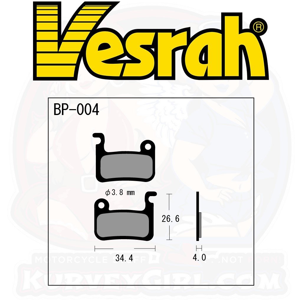 Vesrah BP-004 Bicycle Brake Pads bike MTB Mountain Bike Shimano XTR BR-M535 BR-M545 BR-M585 BR-M595 BR-M596 BR-M601 BR-M665 BR-M765 BR-M775 BR-M800 BR-M965 BR-M966 BR-M975 BR-R505 BR- shape dimensions