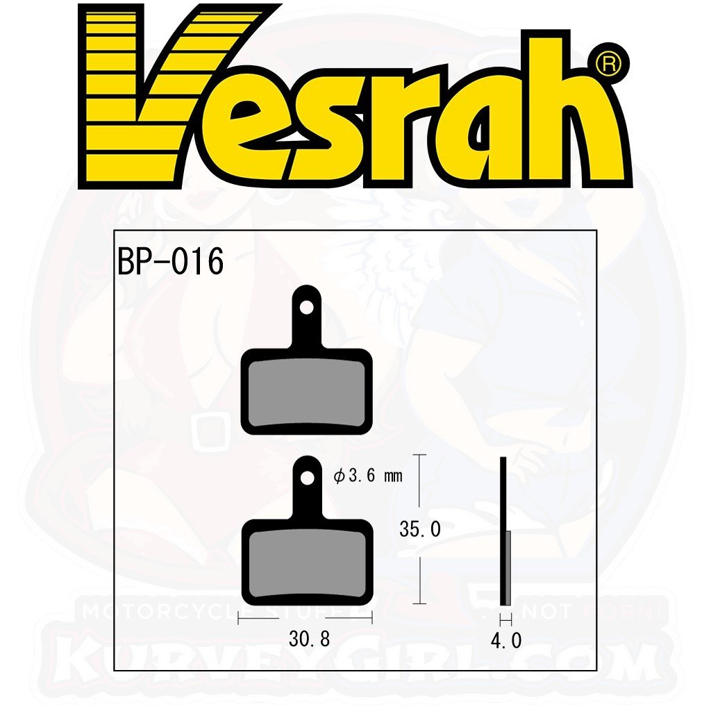 Vesrah BP-016 Bicycle Brake Pads bike MTB Mountain Bike Promax DC908 DC909 DSK905 RST D-Power Shimano Deore BR-M375 BR-M395 BR-M415 BR-M416 BR-M416(A) BR-M445 BR-M446 BR-M465 BR-M475 BR-M485 BR-M486 BR-M495 BR-M515 BR-M515(LA) BR-M525 BR-M575 BR-M700 BR-M720 BR-M730 BR-M740 BR-T615 lX BR-T675 Nexave BR-C501 BR-C601 XT BP-M755 XTR BR-MT200 Tektro Aquila Auriga Comp Pro Dorado Draco Orion Trp Parabox Front shape dimensions