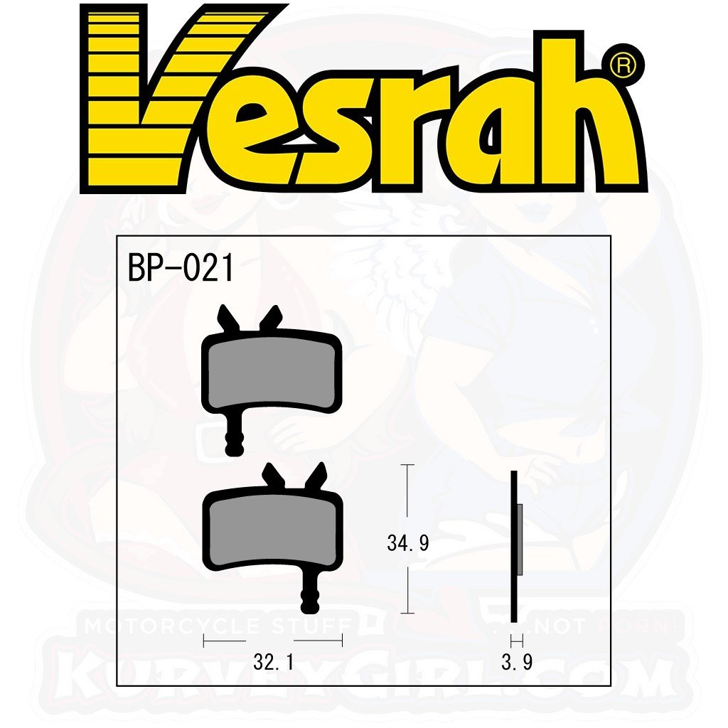 Vesrah BP-021 Bicycle Brake Pads bike MTB Mountain Bike shape dimensions Avid BB7 Juicy 3 5 7 Promax DC905 DC907