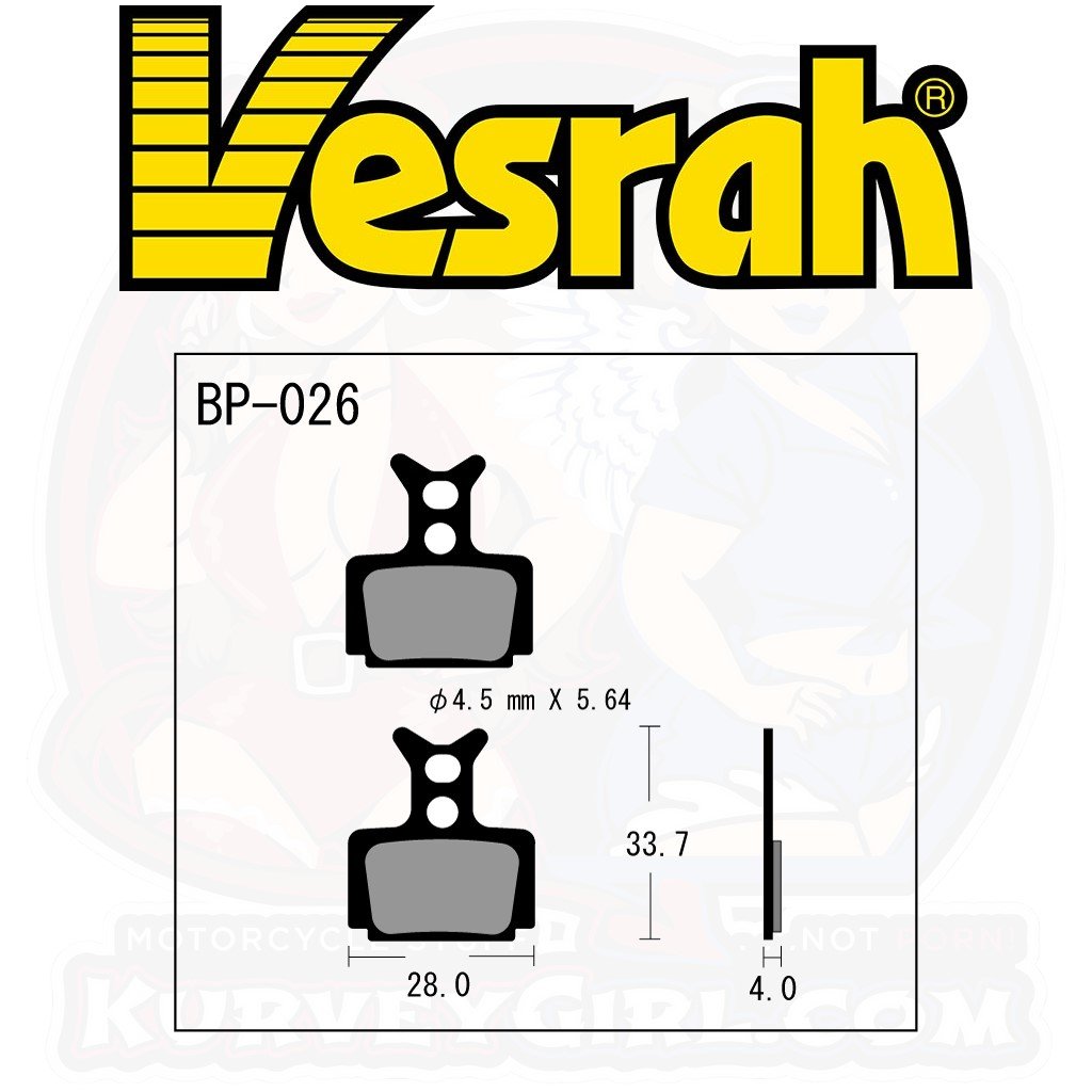 Vesrah BP-026 Bicycle Brake Pads bike MTB Mountain Bike shape dimensions Formula MEGA R1 R0 RX T1 25th THE ONE