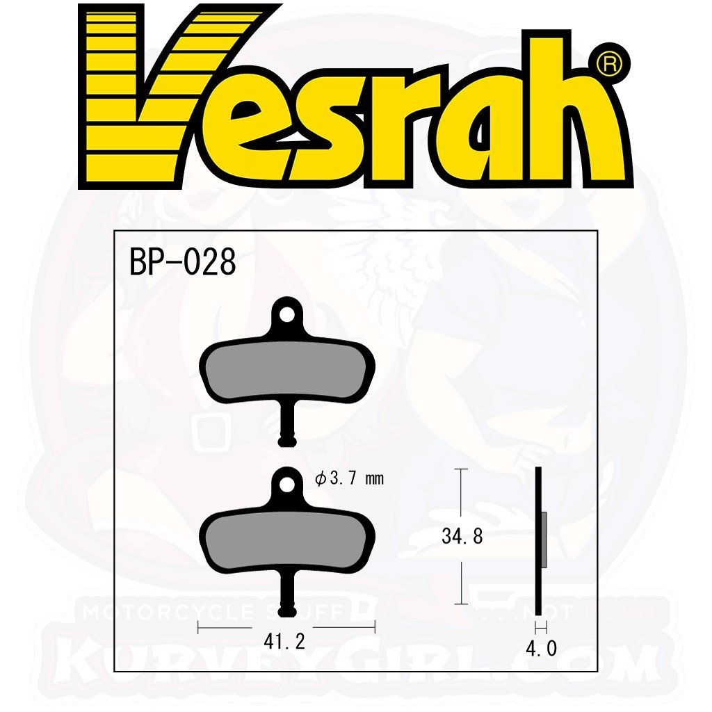 Vesrah BP-028 Bicycle Brake Pads bike MTB Mountain Bike shape dimensions Avid Code 4 Piston Series