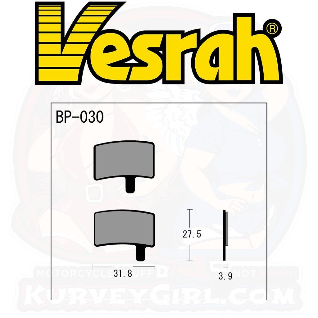 Vesrah BP-030 Bicycle Brake Pads bike MTB Mountain Bike shape dimensions Hayes Caron Stroker Gram Trail