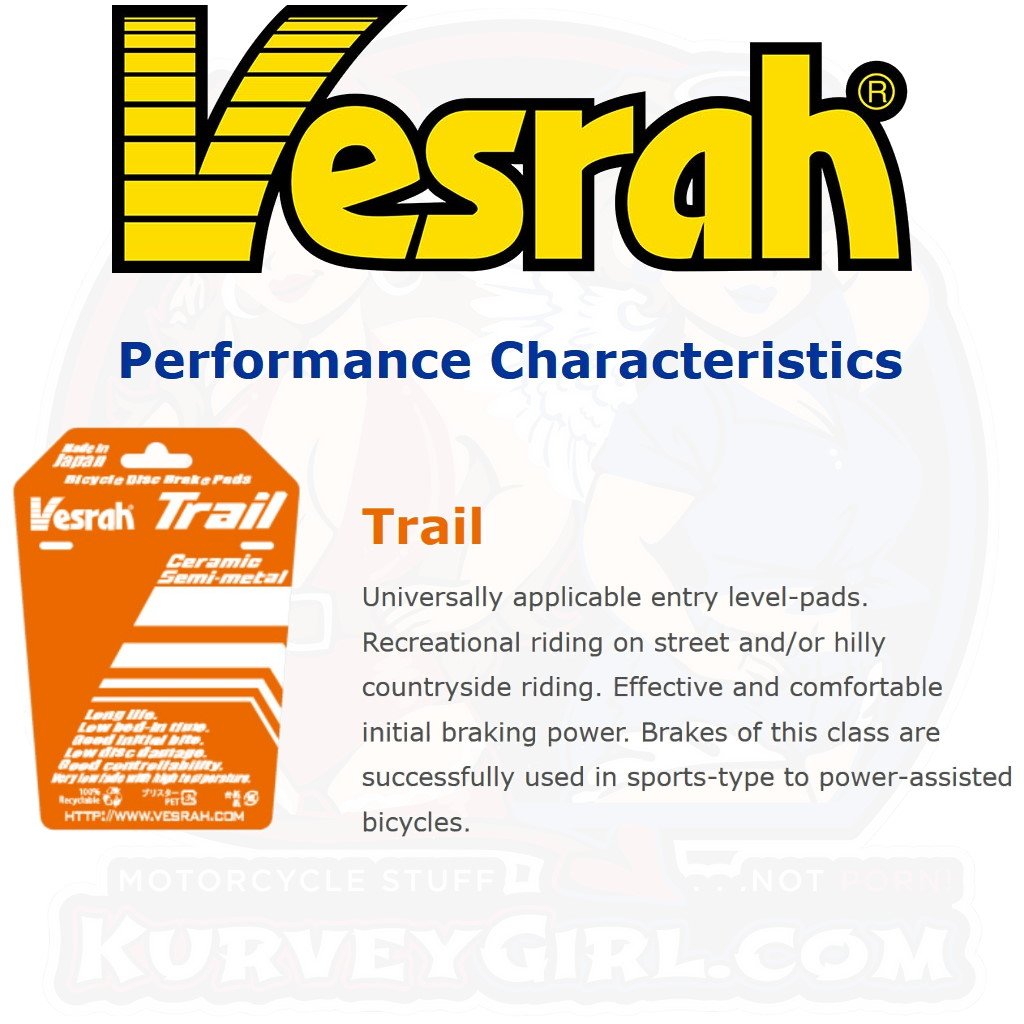 Vesrah Bicycle Brake Pad Trail Compound Performance Characteristics