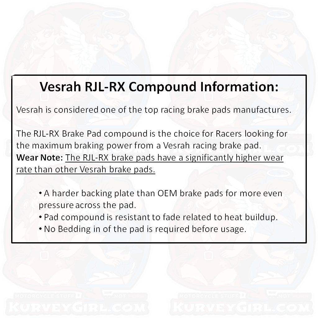 Vesrah Brake Pad RJL-RX Compound Information