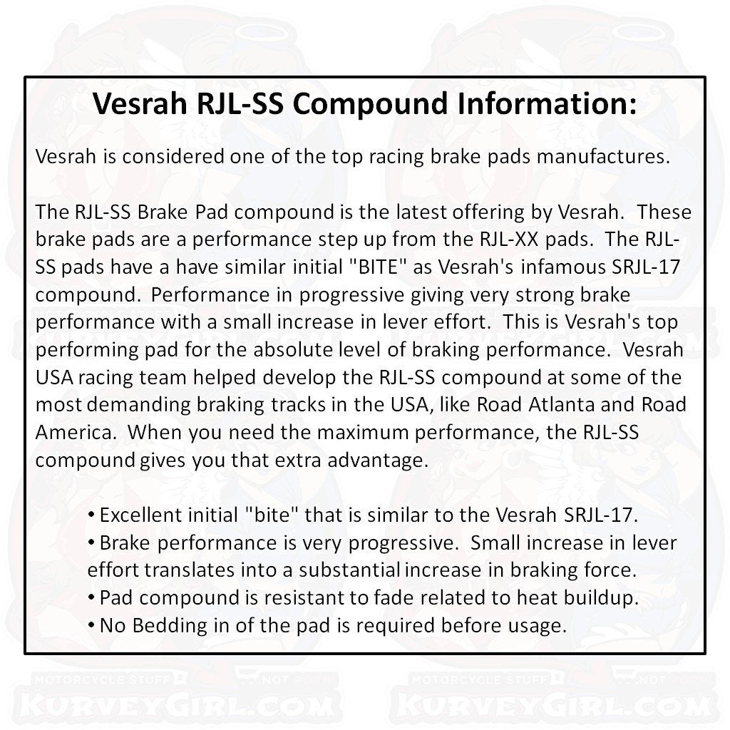Vesrah Brake Pad RJL-SS Compound Information