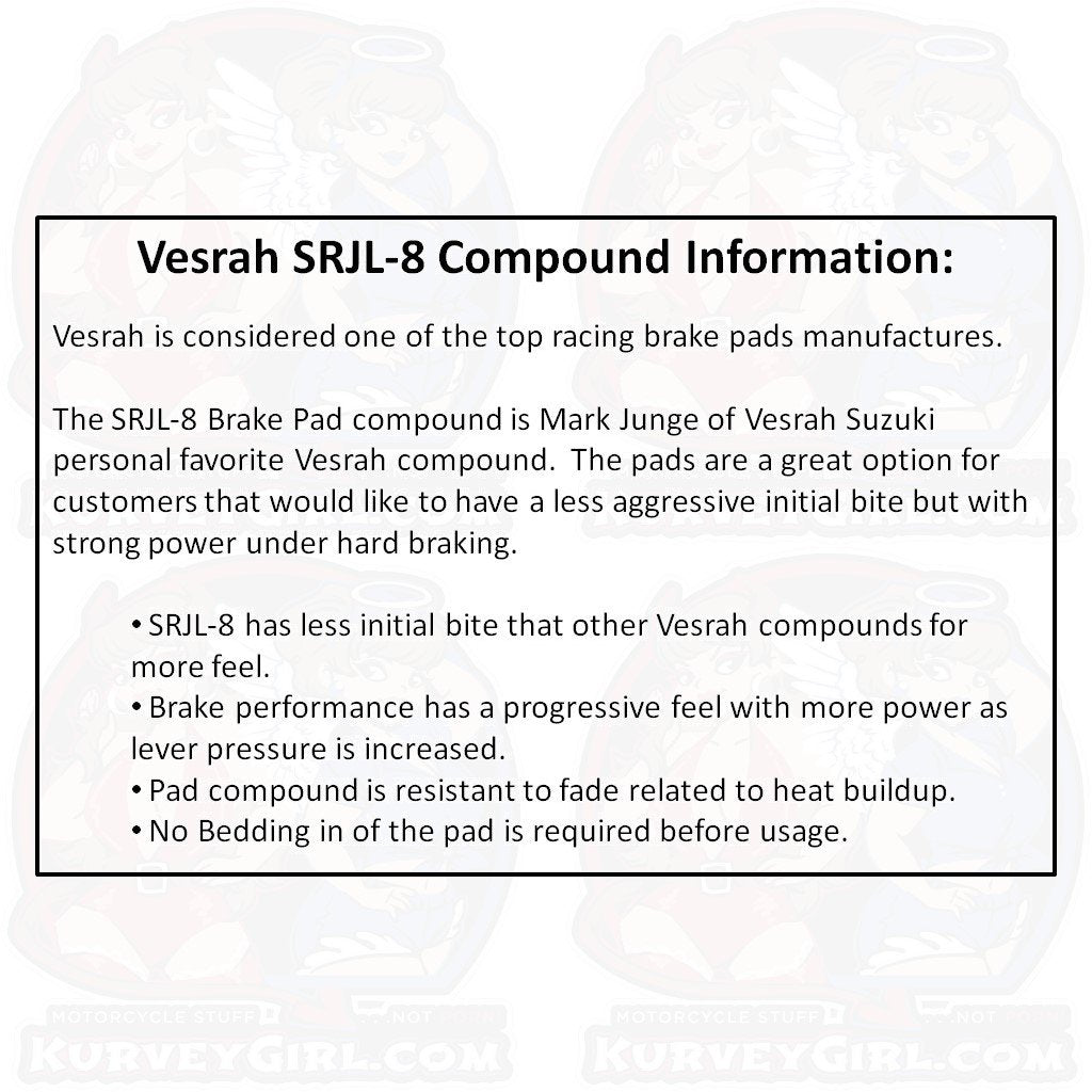 Vesrah Brake Pad SRJL-8 Compound Information