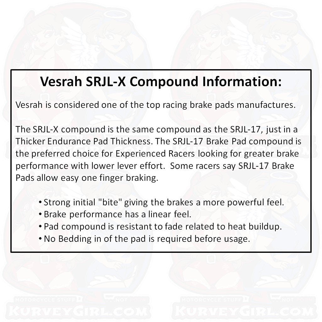 Vesrah Brake Pad SRJL-X Compound Information