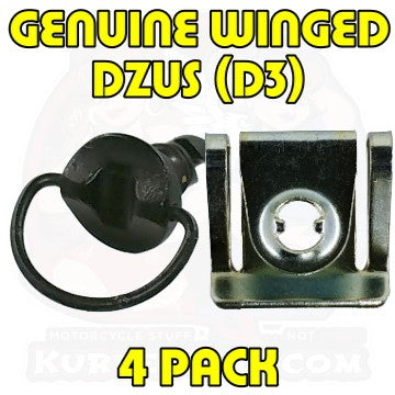 Dzus Genuine Winged Bolt Kit OEM Black 4 Pack Close Up