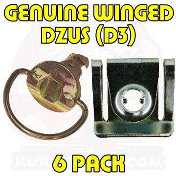 Dzus Genuine Winged Bolt Kit OEM Gold Tone 6 Pack Close Up