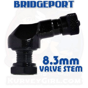83deg Aluminum 8.3mm Racing Angled Valve Stems - Black (2 pcs)