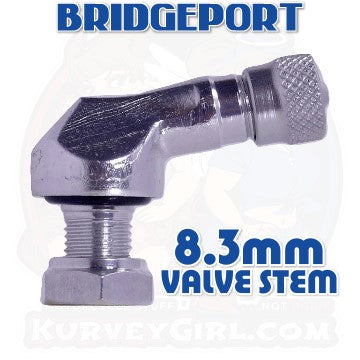83deg Aluminum 8.3mm Racing Angled Valve Stems - Silver (2 pcs)
