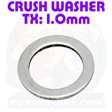 Aluminum 10mm Crush Washer: 1.0mm Thickness (ID: 10mm, OD: 14mm)