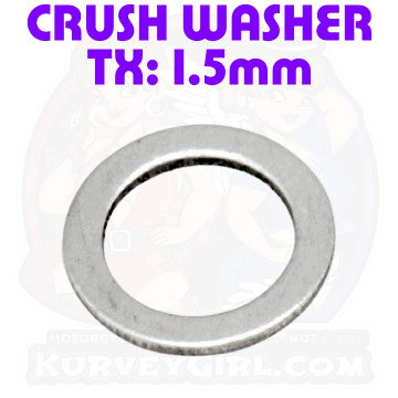 Aluminum 10mm Crush Washer: 1.5mm Thickness (ID: 10mm, OD: 14mm)