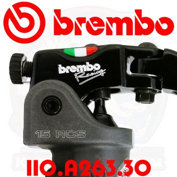 BREMBO 15 RCS Radial Brake Master Cylinder Kit, Long Lever (110.A263.30) (110A26330)