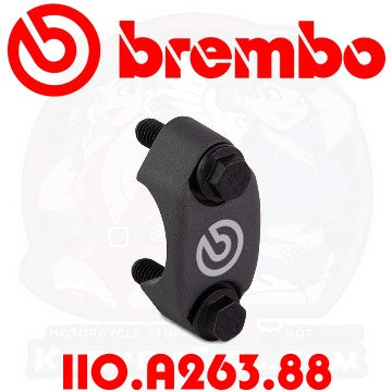 BREMBO RCS Clamp: White Printed Brembo Logo (110.A263.88) (110A26388)