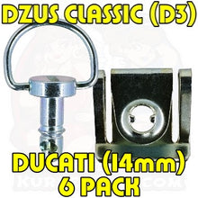 Load image into Gallery viewer, 6pc: Ducati 749 and 999, Dzus Classic (D3), D-Ring, Silver, WL=14mm
