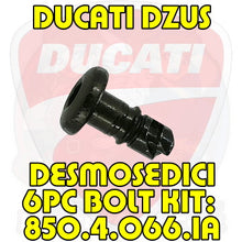 Load image into Gallery viewer, Ducati Desmosedici: 6Pc Bolt Kit, P/N: 850.4.066.1A, Black Finish
