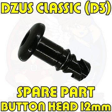 Spare Part: 1pc, DZUS CLASSIC (D3), Button Head, Black, WL=12mm