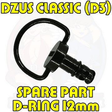 Spare Part: 1pcs, DZUS CLASSIC (D3), D-Ring, Black, WL=12mm