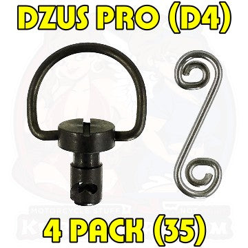 Dzus Pro D4 D Ring S-Spring Rivet Black 35 4 Pack