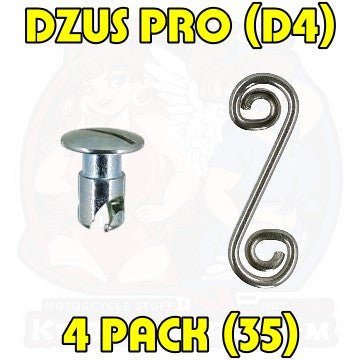 Dzus Pro D4 Slot Head S-Spring Rivet Silver 35 4 Pack