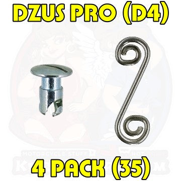 Dzus Pro D4 Slot Head S-Spring Rivet Silver 35 4 Pack