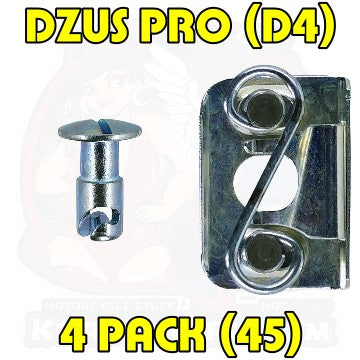 Dzus Pro D4 D Ring S-Spring Clip On Silver 45 4 Pack