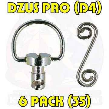 Dzus Pro D4 D Ring S-Spring Rivet On Silver 35 6 Pack