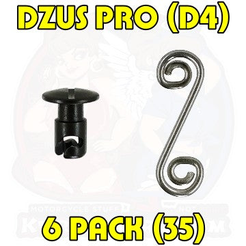 Dzus Pro D4 Slot Head S-Spring Rivet On Black 35 6 Pack