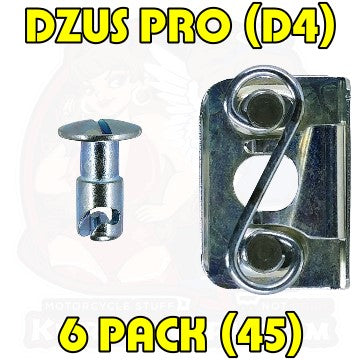 Dzus Pro D4 Slot Head S-Spring Clip On Silver 45 6 Pack