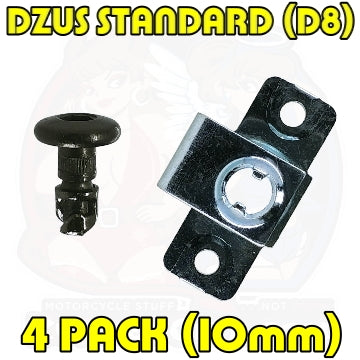 Dzus D8 10 mm Button Head Bolt Rivet On Black 4 Pack