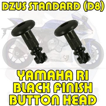 Yamaha 15-19 R1 Dzus Kit, DZUS (D8), Button Head, Black Finish, WL=14mm