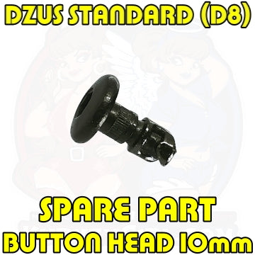 Spare Part: 1pc, DZUS (D8), Button Head, Black, WL=10mm