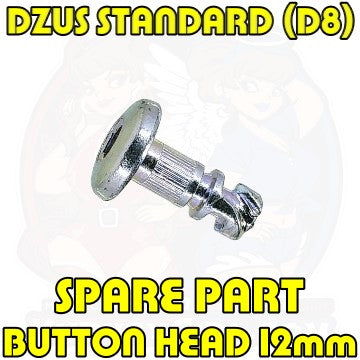 Dzus D8 Spare Part 12 mm Button Head Bolt Silver