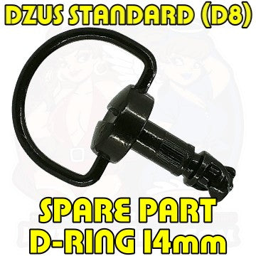Spare Part: 1pc, DZUS (D8), D-Ring, Black, WL=14mm