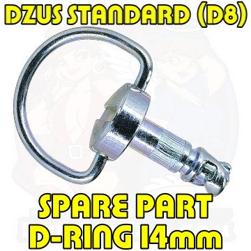 Spare Part: 1pc, DZUS (D8), D-Ring, Silver, WL=14mm