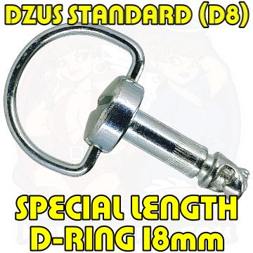 Special Length: 1pc, DZUS (D8), D-Ring, Silver, WL=18mm