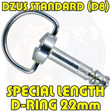 Dzus D8 Special Length 22 mm D Ring Bolt Silver