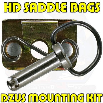 Dzus Harley Davidson HD Saddle Bag Saddlebag Mounting Kit Silver