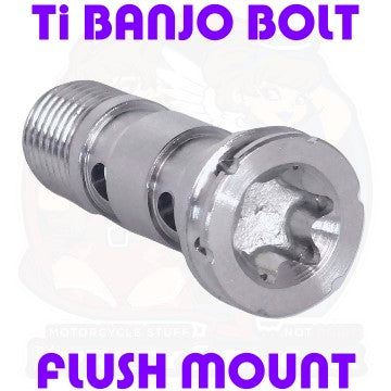 Titanium Banjo Bolt Flush Mount Double Line M10 x 1.0 Fine Thread