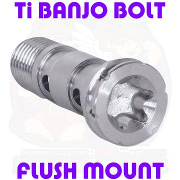 Titanium Banjo Bolt - Flush Mount - Double - M10x1.0 Fine