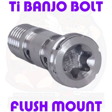 Titanium Banjo Bolt Flush Mount Double Line M10 x 1.25 Coarse Thread