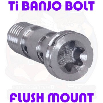 Titanium Banjo Bolt - Flush Mount - Double - M10x1.25 Coarse