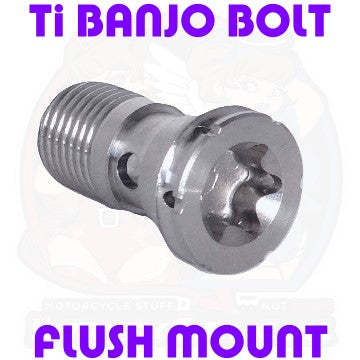 Titanium Banjo Bolt - Flush Mount - Single - M10x1.0 Fine