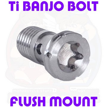Titanium Banjo Bolt - Flush Mount - Single - M10x1.25 Coarse