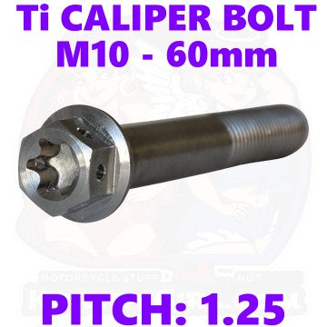 Titanium Caliper Bolt - M10 x 60mm (Thread 1.25) - Double Drive