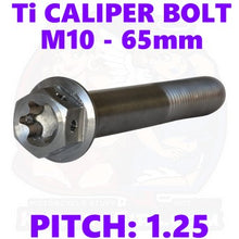 Load image into Gallery viewer, Titanium Caliper Bolt - M10 x 65mm (Thread 1.25) - Double Drive
