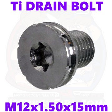 Titanium Drain Bolt - M12x1.50x15mm - Flush Mount (KGO-7)