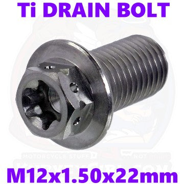 Titanium Drain Bolt - M12x1.50x22mm - Double Drive (KGO-6)