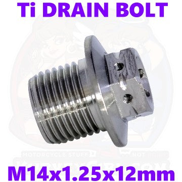 Titanium Drain Bolt - M14x1.25x12mm - Double Drive (KGO-3)